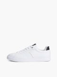 White Lightweight Cupsole Trainers With Leather  Men