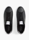 Black Lightweight Cupsole Trainers With Leather  Men