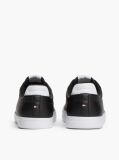 Black Lightweight Cupsole Trainers With Leather  Men