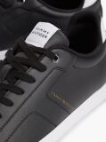 Black Lightweight Cupsole Trainers With Leather  Men
