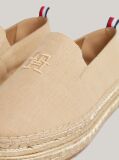 Beige Flatform Linen Espadrilles  Women