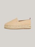 Beige Flatform Linen Espadrilles  Women