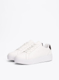 Alb Pantofi Sport Flatform Din Piele  Femei