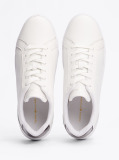 Alb Pantofi Sport Flatform Din Piele  Femei