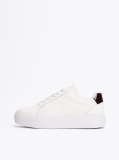 Alb Pantofi Sport Flatform Din Piele  Femei