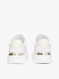 Alb Court Trainers Din Piele Cu Monograma TH  Femei