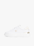 Alb Court Trainers Din Piele Cu Monograma TH  Femei