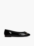 Black Patent Leather Padlock Charm Ballerinas  Women