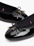 Black Patent Leather Padlock Charm Ballerinas  Women