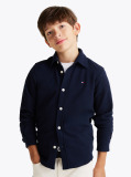 Blue Micro Waffle Knit Regular Fit Shirt  Boys