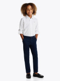 White Micro Waffle Knit Regular Fit Shirt  Boys