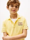 Galben Tricou Polo Cu Logo Brodat  Baieti