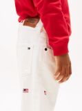 White Hilfiger Flag Embroidery White Jeans  Boys