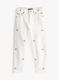 White Hilfiger Flag Embroidery White Jeans  Boys