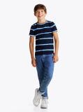 Multi Tricou Cu Guler Rotund Si Dungi  Baieti