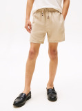 Beige Linen Blend Drawstring Shorts  Boys