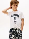 Alb Tricou Cu Logo Palmier  Baieti