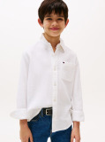 White Textured Solid Shirt Long Sleeve  Boys