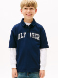 Blue Mixed Logo Regular Fit Polo Shirt  Boys