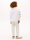 Alb Camp Tommy Multi Print Polo Cu Maneca Lunga  Baieti