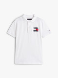 Alb Tommy Flag Polo Cu Maneca Scurta  Baieti
