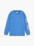 Blue T-Shirt Cu Maneca Lunga Si Logo  Baieti