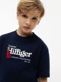 Blue Tricou Din Tesatura Piqué Cu Logo Brodat  Baieti