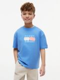 Blue T-Shirt Cu Steag  Baieti