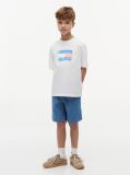 Alb T-Shirt Cu Steag  Baieti