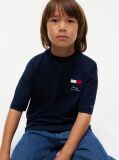 Blue T-Shirt Cu Guler Rotund Si Logo  Baieti
