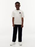 Bej T-Shirt Cu Guler Rotund Si Logo  Baieti