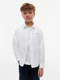 Alb Camasa Jacquard Cu Croiala Regular  Baieti