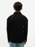 Negru Camasa Oversized Herringbone Twill  Baieti