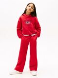 Red Logo Embroidery Wide Leg Joggers  Girls