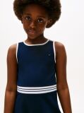 Blue Rochie Fara Maneci Cu Guler Rotund Si Croiala Tip Skater  Fete