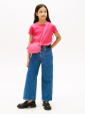 Roz Tricou Cu Maneca Scurta Si Flag Tonal   Fete