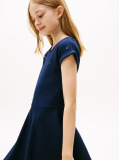 Blue Rochie Slim Fit Si Flare Interlock  Fete