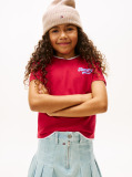 Rosu Tricou Slim Varsity Cu Logo  Fete