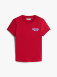 Rosu Tricou Slim Varsity Cu Logo  Fete