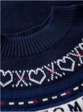 Blue Pulover Intarsia Fair Isle Cu Croiala Lejera  Fete