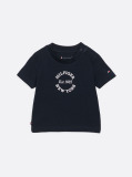 Blue Tricou Cu Guler Rotund Si Logo  Nou nascuti