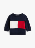 Blue Hanorac Relaxat Cu Emblema Steag Hilfiger Si Blocuri De Culoare  Nou nascuti