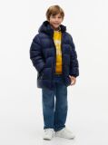 Blue Down Quilted Flag Puffer Jacket  Kids Unisex