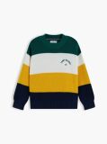 Multi Colour-Blocked Stripe Crew Neck Jumper  Kids Unisex