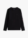 Negru Tricou Cu Maneca Lunga Slim Fit  Barbati