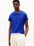Blue Tricou Slim Fit Cu Steag Brodat  Barbati