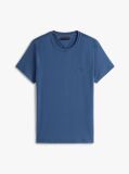 Blue Tricou Slim Fit Cu Steag Brodat  Barbati