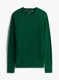 Verde Jumper Din Bumbac Si Casmir Crew Neck  Barbati
