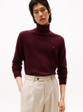 Rosu Jumper Din Bumbac Si Casmir Roll Neck  Barbati