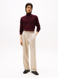 Rosu Jumper Din Bumbac Si Casmir Roll Neck  Barbati
